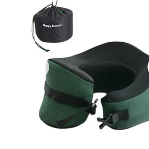 CUSHION LAB Cloud Cradle Travel Pillow, Hunter Green, Large, NWT